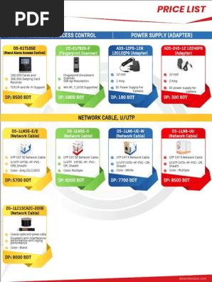 Hikvision Price List August 19 Hard Disk Drive Digital Video Recorder