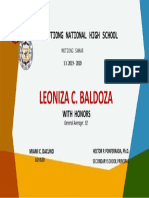 Leoniza C. Baldoza: Motiong National High School
