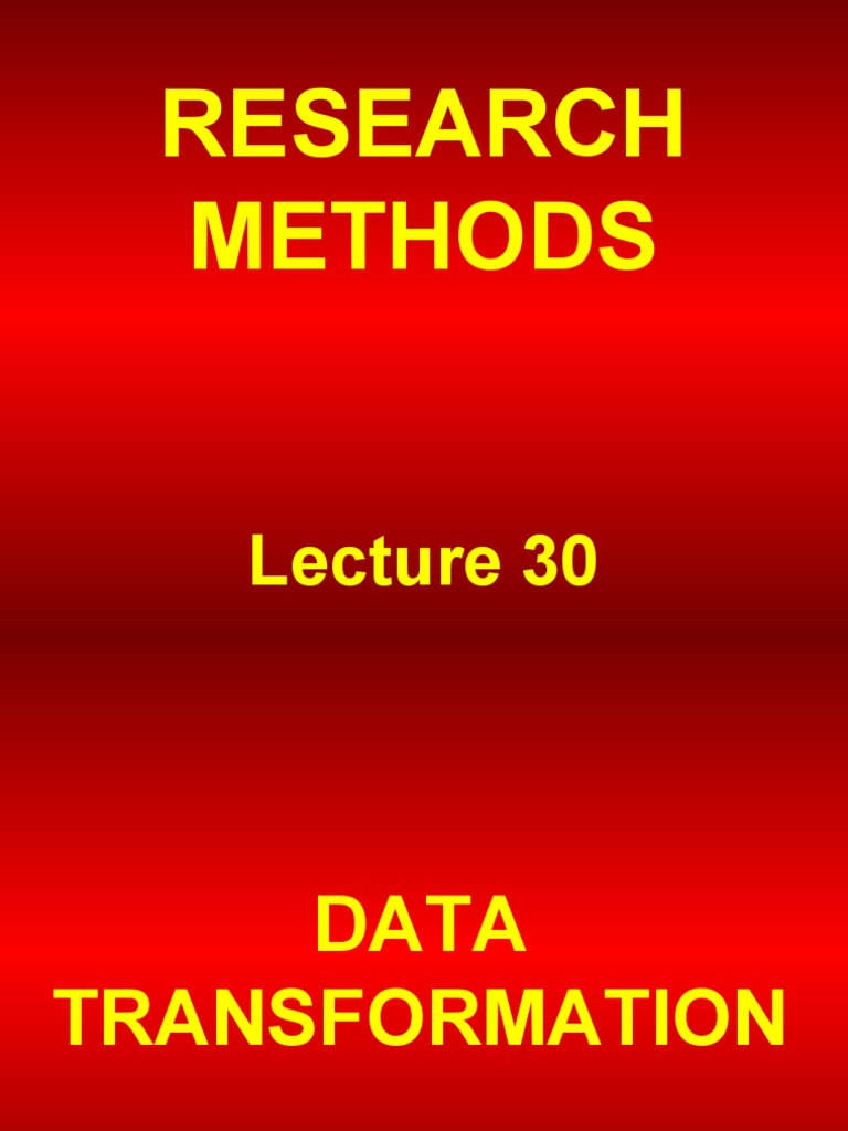 Data Transformation Techniques in Research | PDF | Consumer Price Index ...