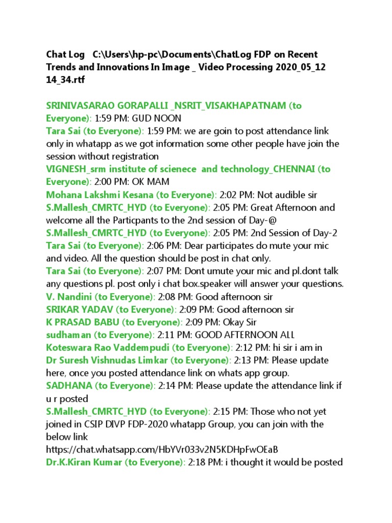 FDP Chat on Attendance Issues | PDF | Software | Computing And ...