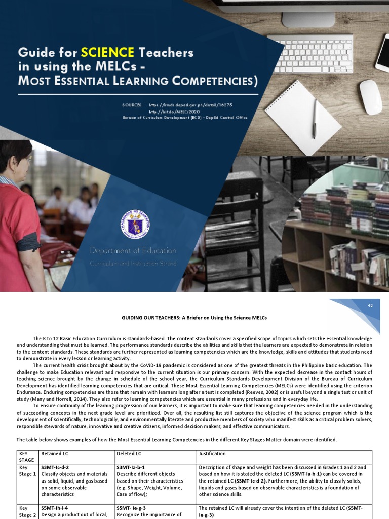 MELC Guide For Science PDF PDF Potential Energy Energy