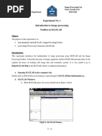 Experiment No. 1 Introduction To Image Processing Toolbox in MATLAB