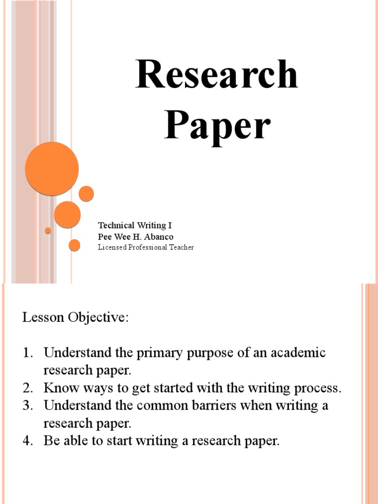 Writing an Academic Research Paper Guide | PDF