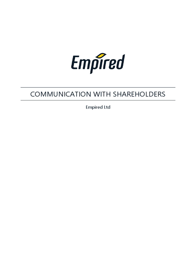 Communication With Shareholders PDF PDF