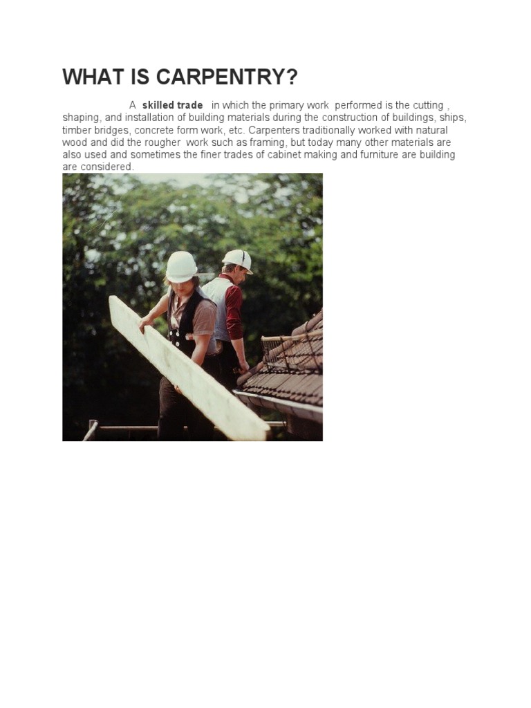 Introduction to Carpentry Skills | PDF | Art