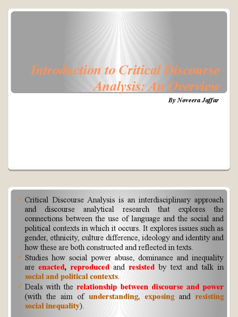 Introduction To Critical Discourse Analysis PDF Discourse Ideologies