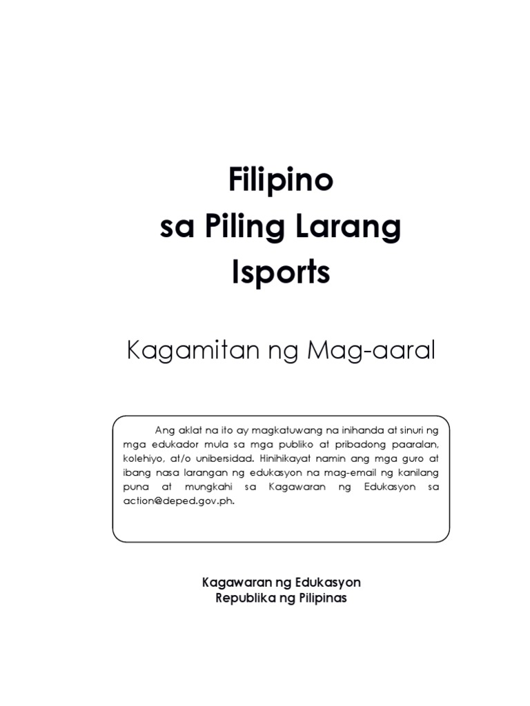 Filipino Sa Piling Larang Isports pic