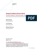 Doing Problem Driven Work: Faculty Research Working Paper Series