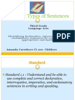 Different Types of Sentences: Thi RD G Rade Language Arts
