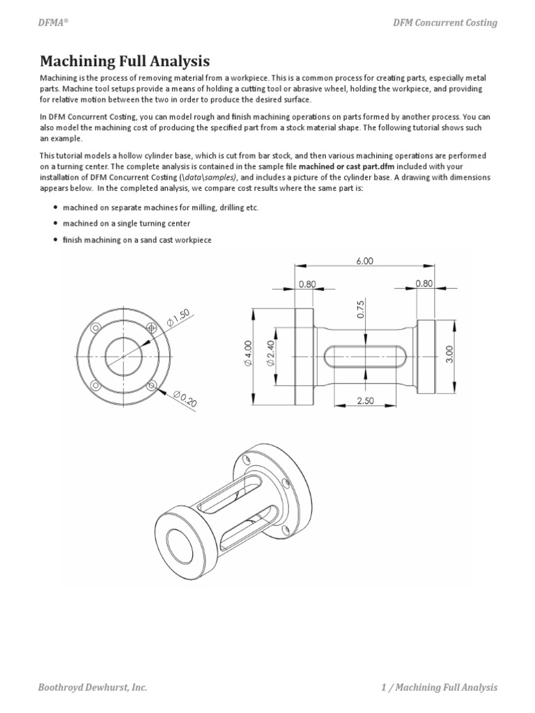 Machining Full Analysis: DFM Concurrent Costing Dfma | PDF | Machining ...