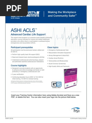 Ashi Acls Form Field Flyer Pdf Emergency Medical Services Medical Treatments