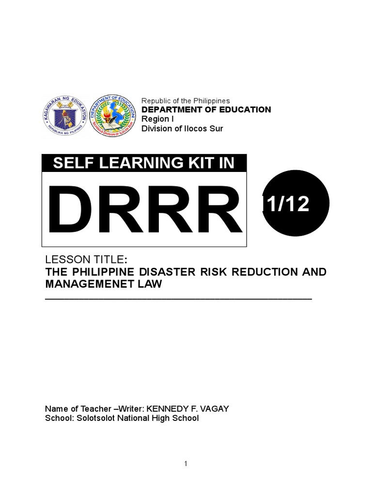 SLK DRRR q2 Week 8 | PDF | Emergency Management | Disaster Risk Reduction