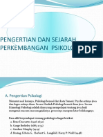 P.P PU 1 PENGERTIAN DAN SEJARAH PERKEMBANGAN  PSIKOLOGI