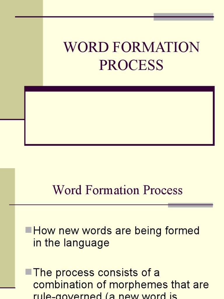 Word formation processes pdf