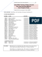 Rhema Bible Training College: 2018-2019 Two Year Pastors Ministry Year 2 Program of Study