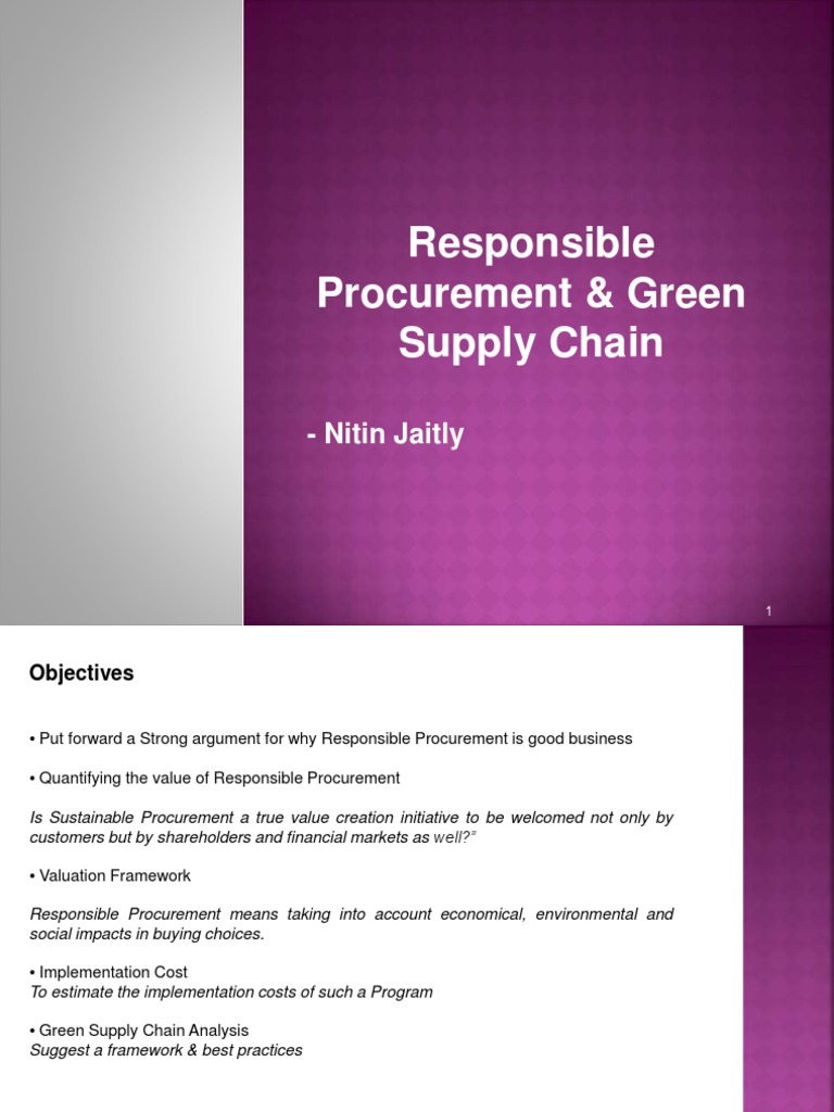 Responsible Procurement & Green Supply Chain | PDF | Forklift | Waste