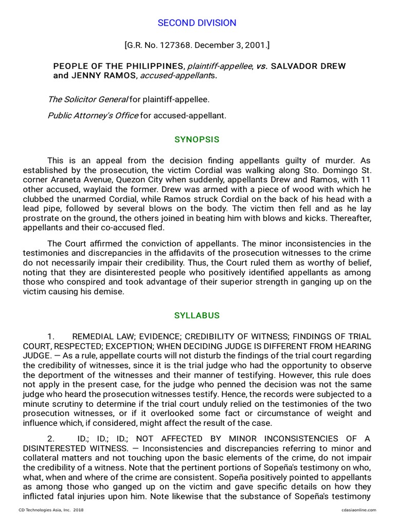 Plaintiff-Appellee Vs Vs Accused-Appellant The Solicitor General Public ...