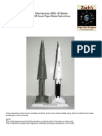 Nike Hercules (MIM-14) Missile 1/40 Scale Paper Model Instructions