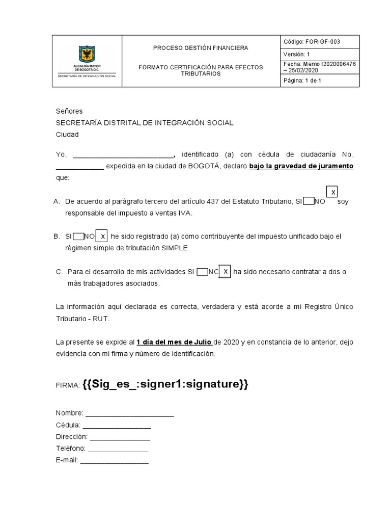 Certificado de Cumplimiento Tributario | PDF