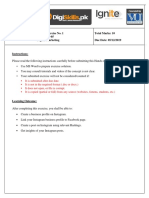 Hands-On Exercise No. 1 Batch-05 Digital Marketing Total Marks: 10 Due Date: 05/12/2019