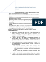 Listado Preliminar de Funciones Realizadas Técnico de Operaciones