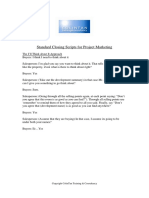 Standard Closing Scripts For Project Marketing PDF