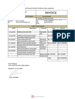 Invoice: Note Part & Labor CT Custommer Dtil