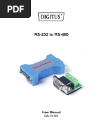 RS-232 To RS-485: User Manual