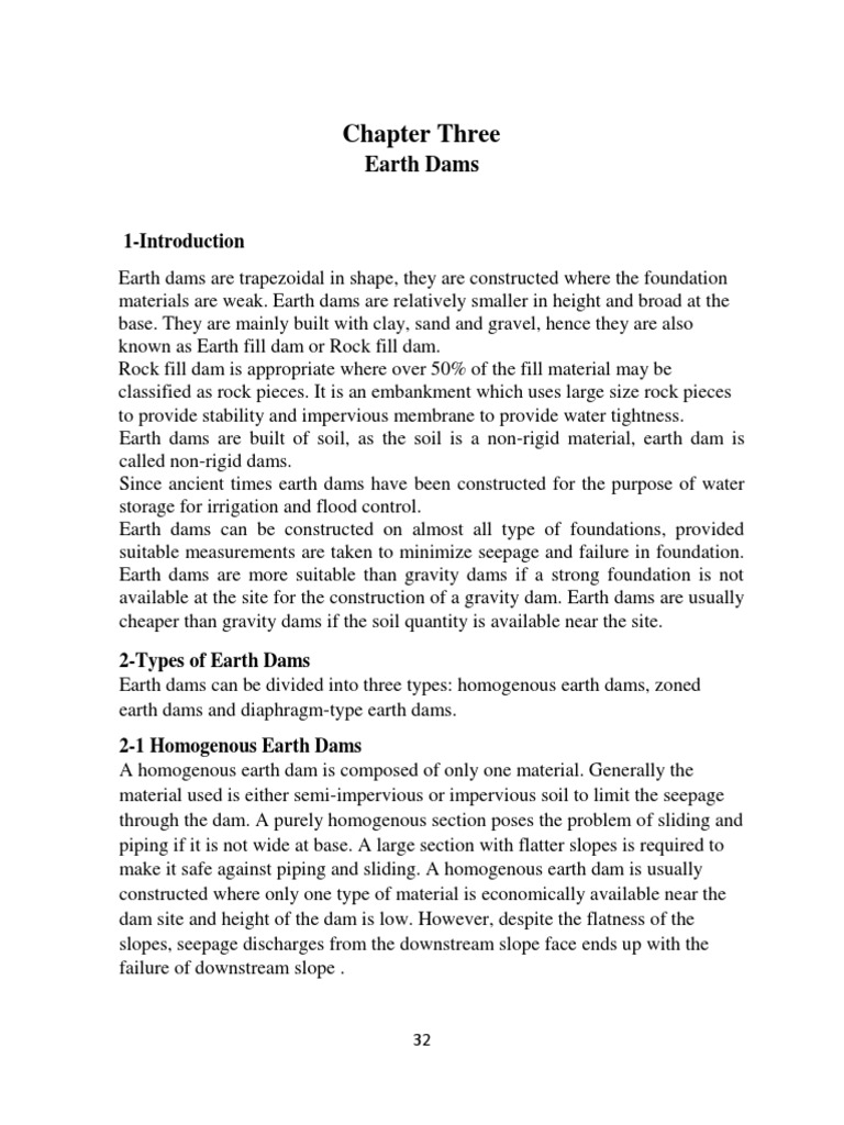 Types and Design of Earth Dams | PDF | Soil Mechanics | Dam