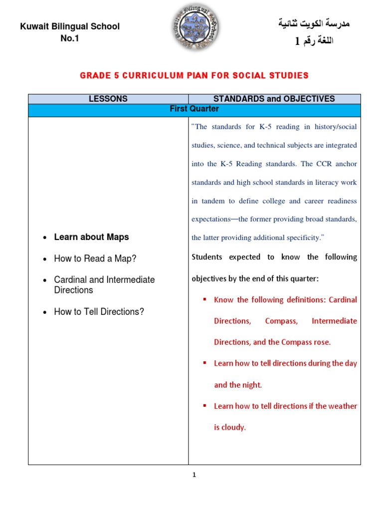 Grade 5 Social Studies Curriculum Plan | PDF | Arabian Peninsula | Earth