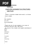 CS ASSIGNMENT Structure and Files