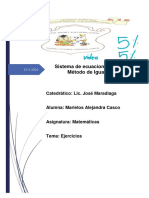 MATEMATICAS Metodo de Igualacion