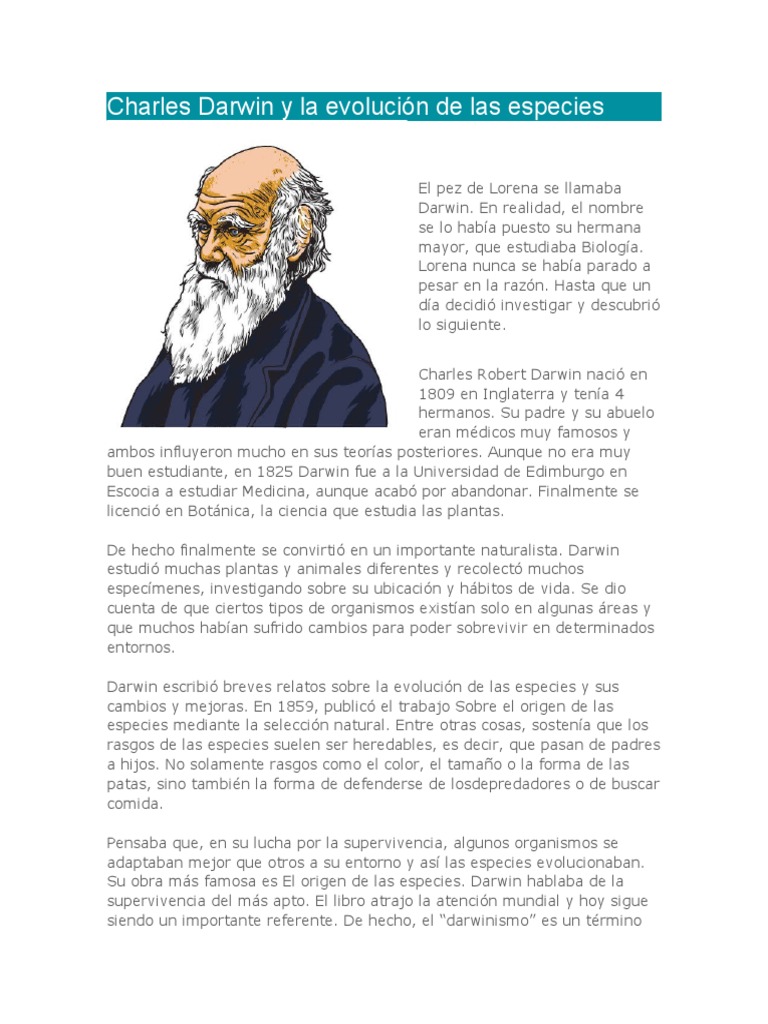 Darwin y la evolución de las especies | PDF | Charles Darwin | Evolución