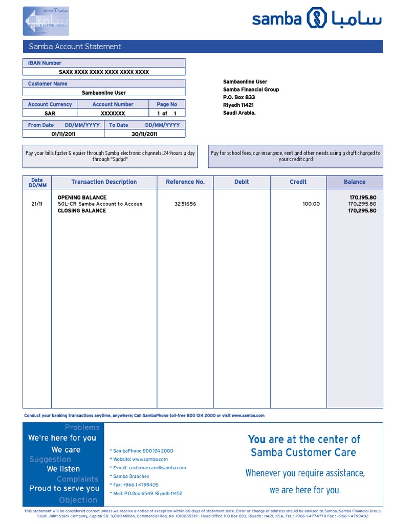 SOLStatement Sample en | PDF