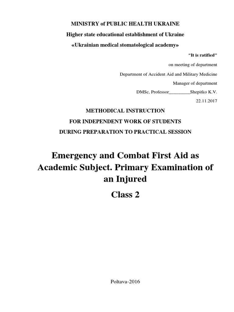 Emergency First Aid in Combat Situations | PDF | First Aid | Vein