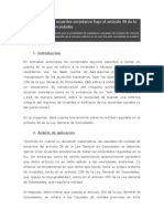 La Nulidad de Los Acuerdos Societarios Bajo El Artículo 38 de La Ley General de Sociedades