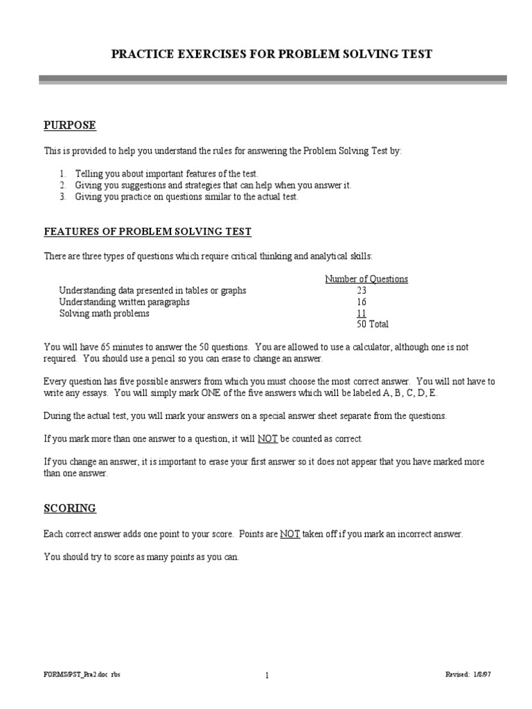 P&G Problem Solving Test Practice Guide | PDF | Percentage | Employment
