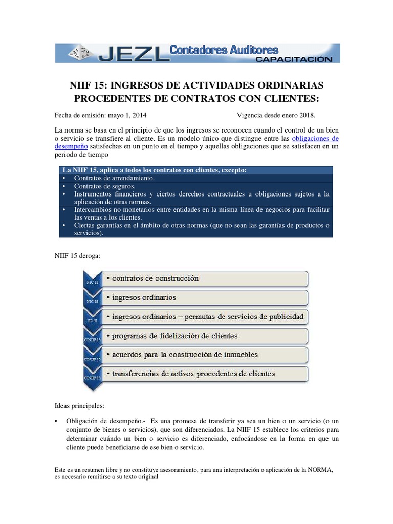 NIIF 15 Resumen | PDF | normas internacionales de INFORMACION ...