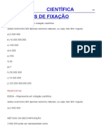 Notação Científica Exercícios de Fixação