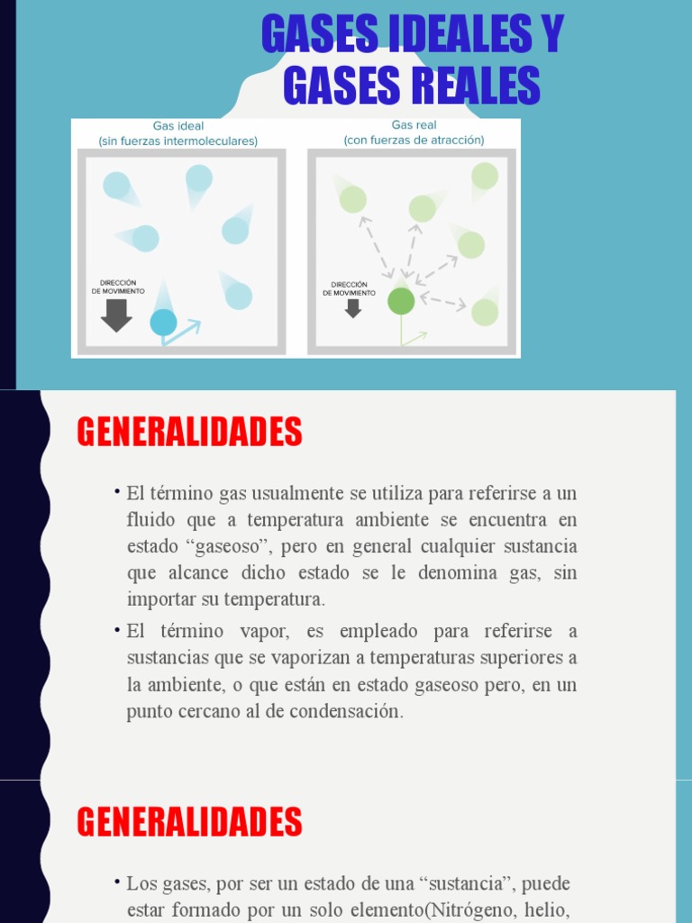 Gases Ideales y Gases Reales | PDF | Gases | Materiales transparentes