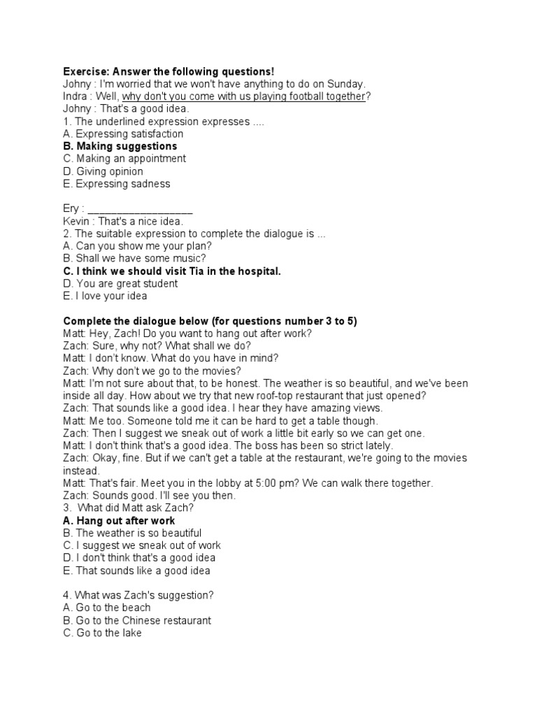 Exercise: Answer The Following Questions! | PDF