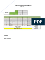 Sidewalk Concreting and Gate Repair Estimate: Area Width Length Thickness