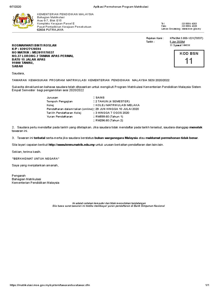 Surat Tawaran Pdf