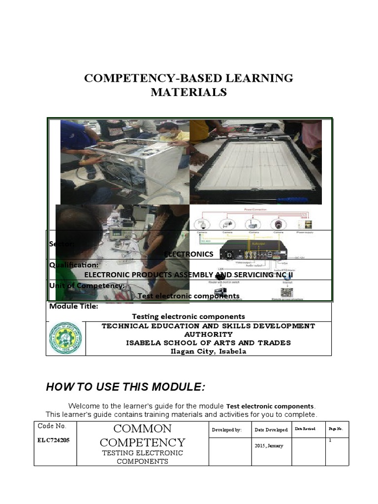 Competency-Based Learning Materials | Download Free PDF | Capacitor ...