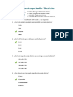 Plan de Capacitación Electricista - Cuestionario de La Lección 1