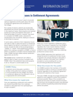 Confidentiality Clauses in Settlement Agreements Information Sheet