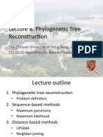 Lecture 8. Phylogenetic Tree Reconstruction: The Chinese University of Hong Kong CSCI3220 Algorithms For Bioinformatics