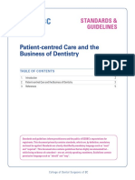 Patient-Centred Care and The Business of Dentistry: Standards & Guidelines