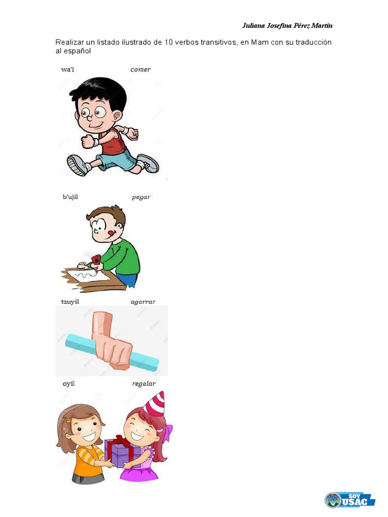 10 Verbos Transitivos en Mam y Español | PDF, image size:768x1024