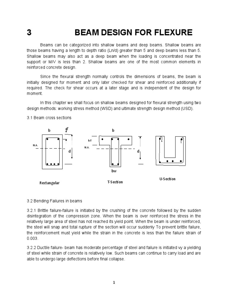 Design For Flexure-Wsd | PDF | Bending | Beam (Structure)